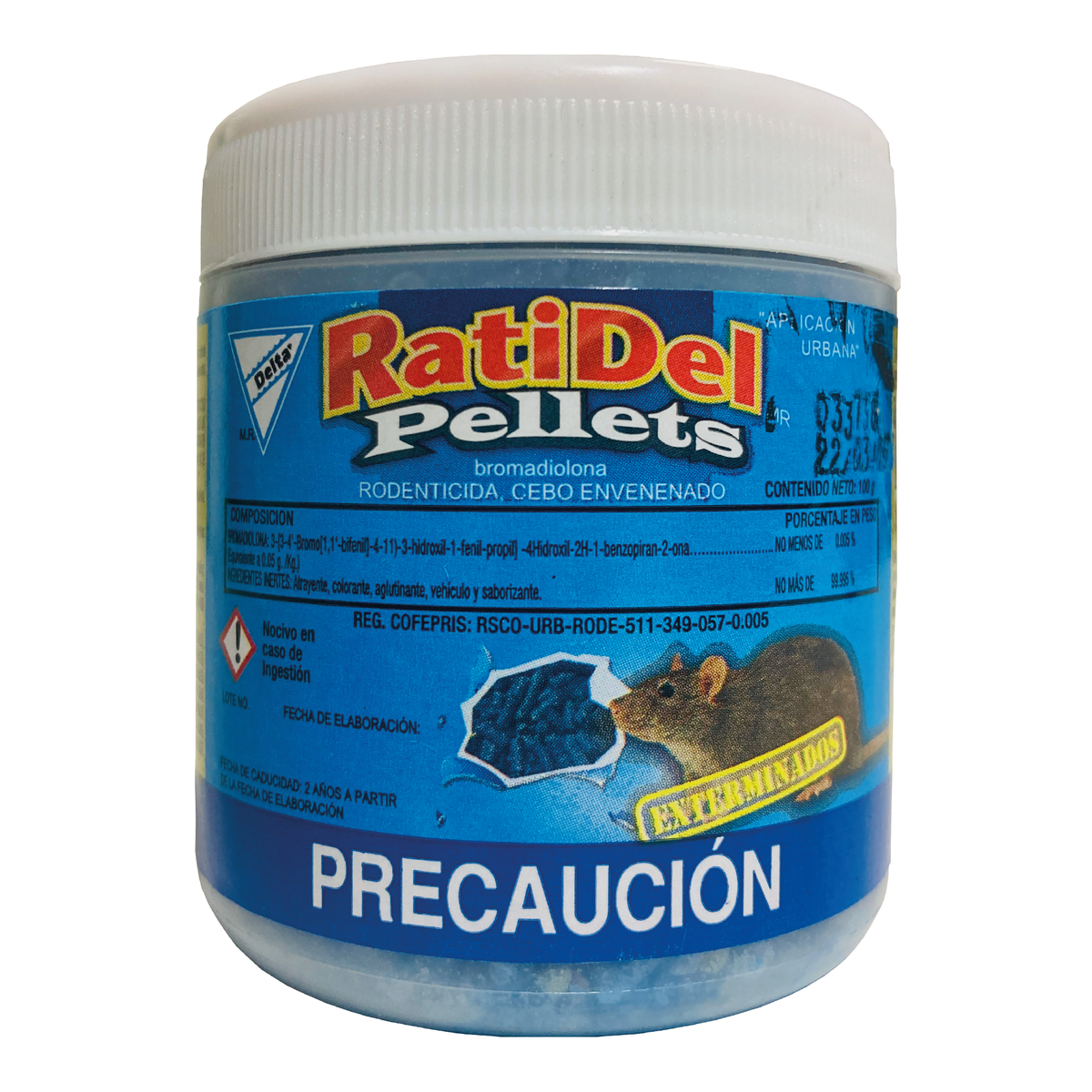 RATIDEL PELLETS AZUL 100 GMS (BROMADIOLONA)