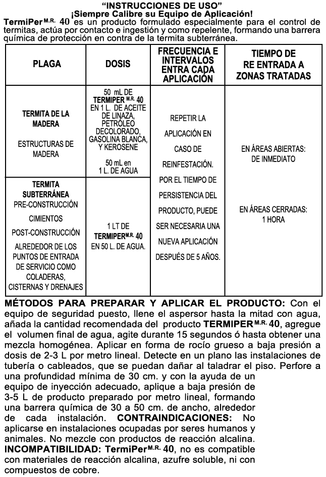 INSECTICIDA TERMIPER 40 (Permetrina)