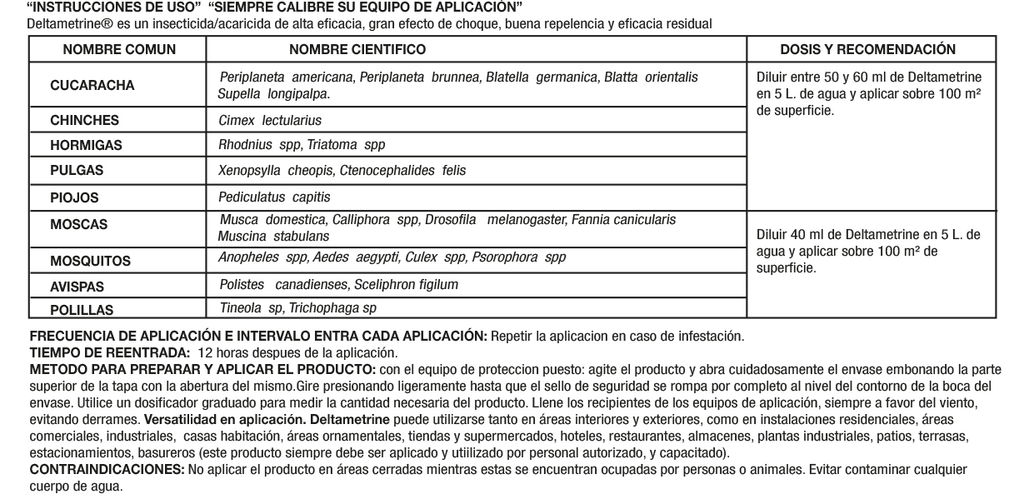 INSECTICIDA DELTAMETRINE (Deltametrina)